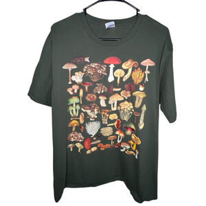 Port&Company Botanical Mushroom Graphic Short Sleeve Cotton T-Shirt